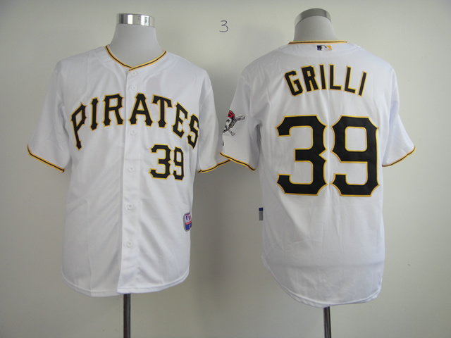 Men Pittsburgh Pirates #39 Grilli White MLB Jerseys->pittsburgh pirates->MLB Jersey